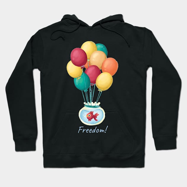 Freedom Fish Ballon in Air Hoodie by DesignIndex